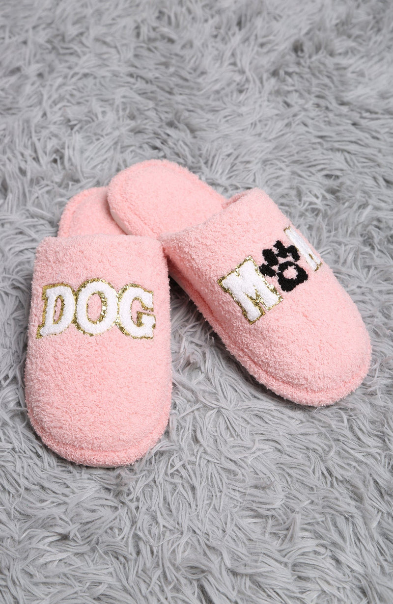 JCL4221 Super Lux Sequined Dog Mom Slippers - MiMi Wholesale
