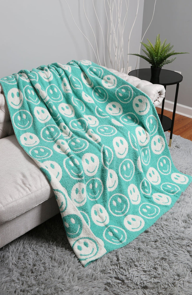 JCL4303 Super Lux Smiley Face Throw Blanket - MiMi Wholesale