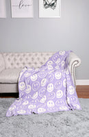 JCL4303 Super Lux Smiley Face Throw Blanket - MiMi Wholesale