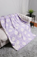 JCL4303 Super Lux Smiley Face Throw Blanket - MiMi Wholesale