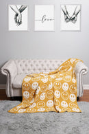 JCL4303 Super Lux Smiley Face Throw Blanket - MiMi Wholesale