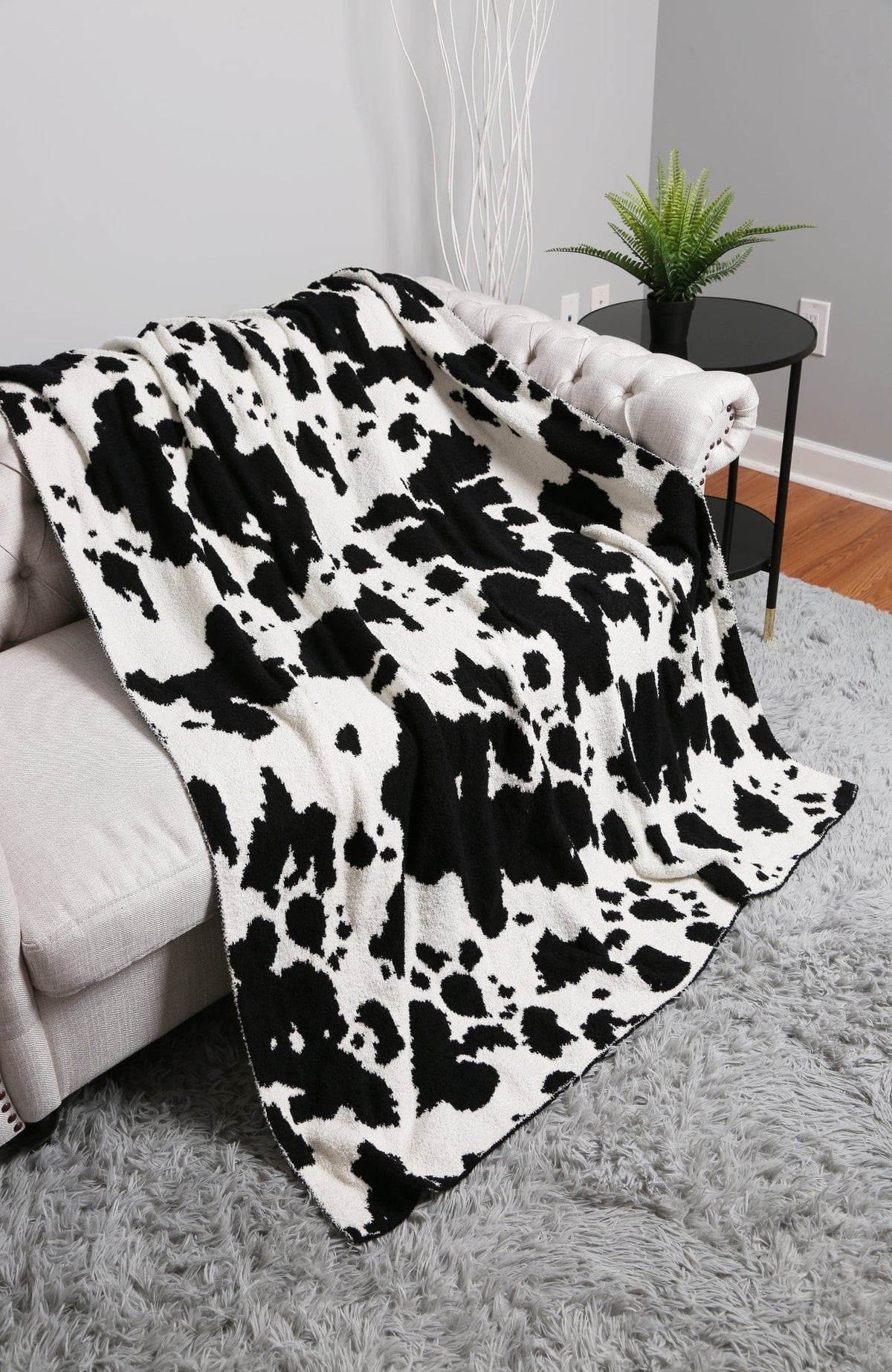 JCL4307 Super Lux Cow Throw Blanket - MiMi Wholesale