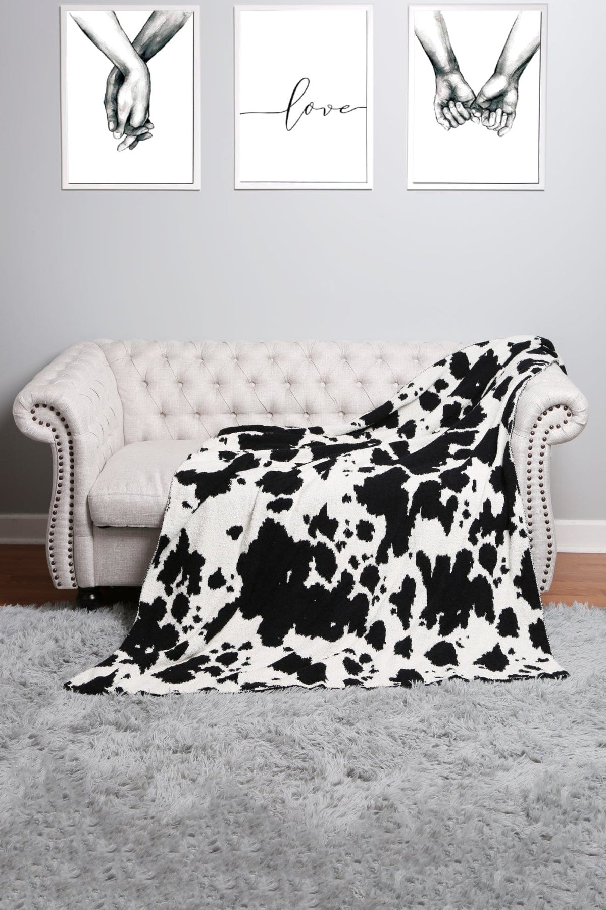 JCL4307 Super Lux Cow Throw Blanket - MiMi Wholesale