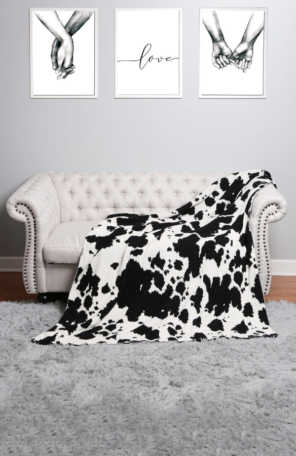 JCL4307 Super Lux Cow Throw Blanket - MiMi Wholesale