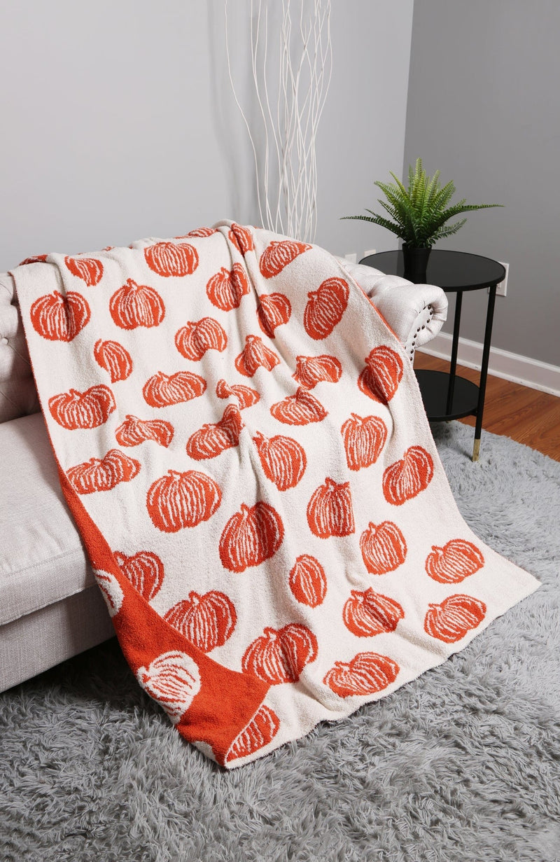 JCL4315 Super Lux Pumpkin Throw Blanket - MiMi Wholesale