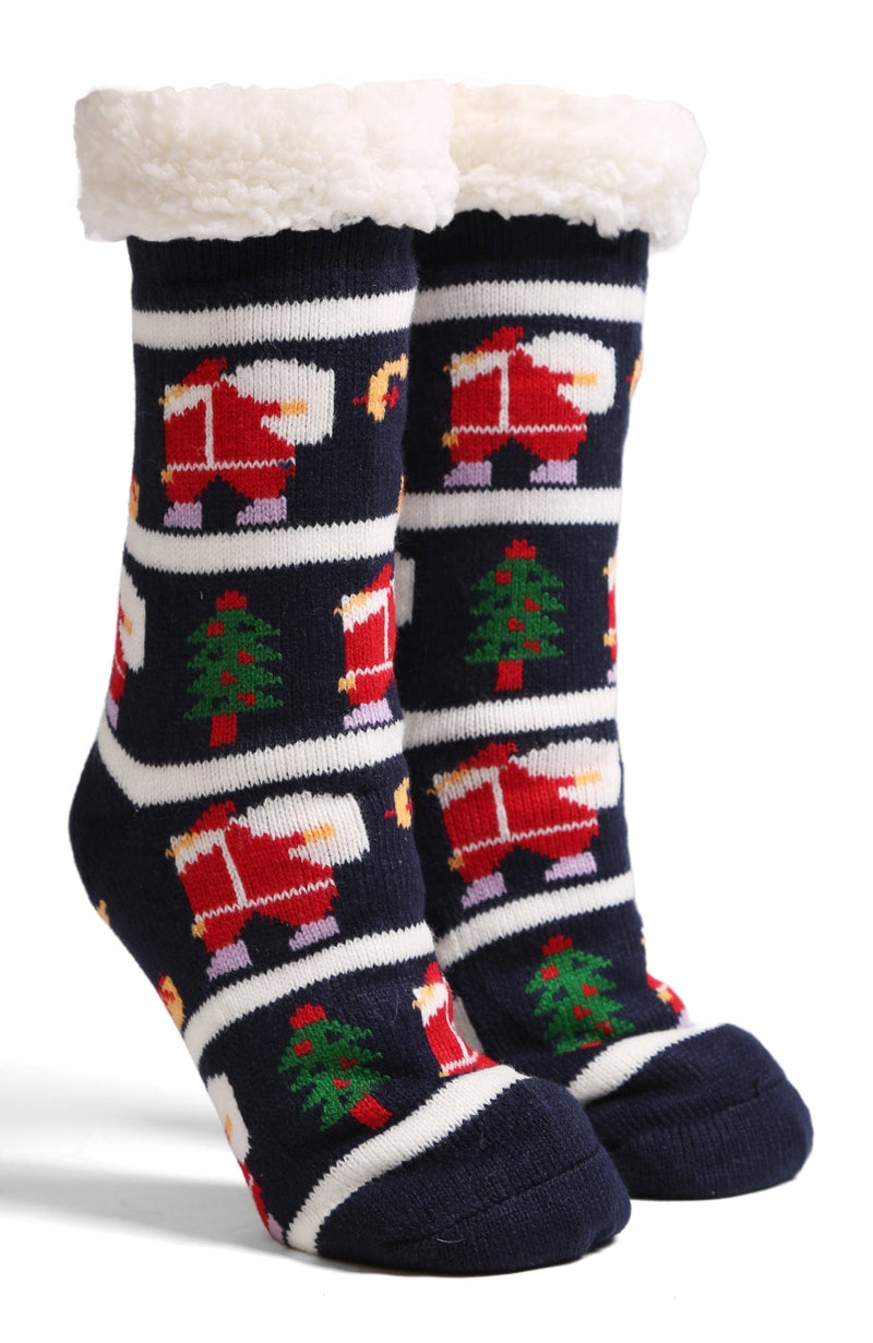 JCS205 6 Pc Assorted Christmas Sherpa Slipper Socks - MiMi Wholesale