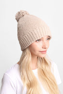 JH270 Solid Beanie with Pom-Pom - MiMi Wholesale