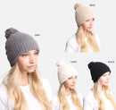 JH270 Solid Beanie with Pom-Pom - MiMi Wholesale