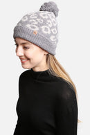 JH301 Super Lux Cuffed Pom Leopard Beanie - MiMi Wholesale
