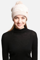 JH307 Super Lux Lined Pom-Pom Zebra Beanie - MiMi Wholesale