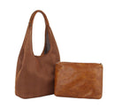 JN0097 2in1 Fashion Texture Hobo Bag With Bag Set - MiMi Wholesale