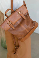 JNV0002 Parker Laser Cut Buckle Fold Over Backpack - MiMi Wholesale