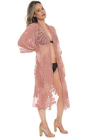 JP1367 Charlotte Floral Embroidered Lace Kimono - MiMi Wholesale