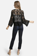 JP3018 Carla Floral Front Tie Up Crochet Wrap Top - MiMi Wholesale