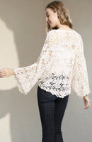 JP3018 Carla Floral Front Tie Up Crochet Wrap Top - MiMi Wholesale