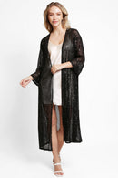 JP3521 Hannah Sequin Long Kimono cover up - MiMi Wholesale