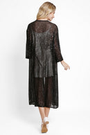 JP3521 Hannah Sequin Long Kimono cover up - MiMi Wholesale