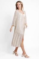 JP3521 Hannah Sequin Long Kimono cover up - MiMi Wholesale