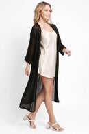 JP3521 Hannah Sequin Long Kimono cover up - MiMi Wholesale