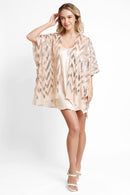 JP3524 Valentina Zig Zag Sequin Pattern Kimono - MiMi Wholesale
