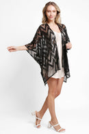 JP3524 Valentina Zig Zag Sequin Pattern Kimono - MiMi Wholesale