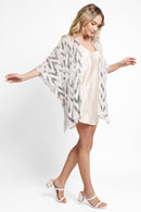 JP3524 Valentina Zig Zag Sequin Pattern Kimono - MiMi Wholesale