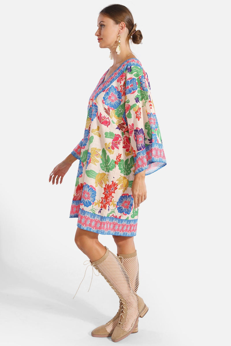 JP5105 Ruby Floral Cover Up Dress - MiMi Wholesale