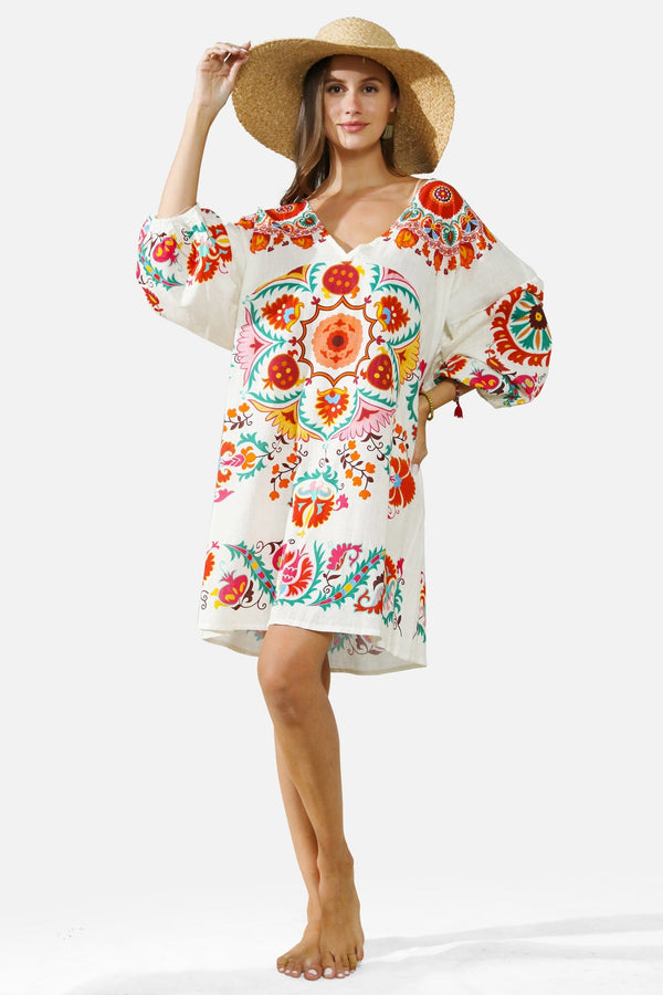 JP5112 Audrey Abstract Cover Up Dress - MiMi Wholesale