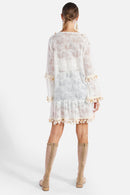 JP5203 Athena Poms & Tassels Tie Knot Lace Cover Up - MiMi Wholesale