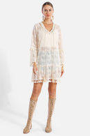 JP5204 Emery Tassel Tie Knot Lace Cover Up - MiMi Wholesale