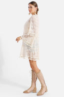 JP5204 Emery Tassel Tie Knot Lace Cover Up - MiMi Wholesale