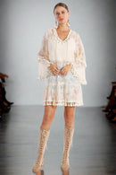 JP5204 Emery Tassel Tie Knot Lace Cover Up - MiMi Wholesale