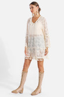 JP5204 Emery Tassel Tie Knot Lace Cover Up - MiMi Wholesale