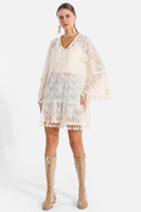 JP5204 Emery Tassel Tie Knot Lace Cover Up - MiMi Wholesale