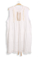 JP5206 Sleeveless Tie Knot Lace Cover Up - MiMi Wholesale