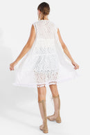 JP5206 Sleeveless Tie Knot Lace Cover Up - MiMi Wholesale