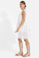 JP5206 Sleeveless Tie Knot Lace Cover Up - MiMi Wholesale