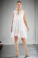 JP5206 Sleeveless Tie Knot Lace Cover Up - MiMi Wholesale