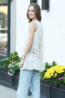 JP5213 Isla Crochet Vest With Lace Trim - MiMi Wholesale