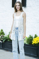 JP5213 Isla Crochet Vest With Lace Trim - MiMi Wholesale