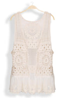 JP5213 Isla Crochet Vest With Lace Trim - MiMi Wholesale