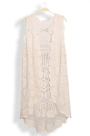 JP5214 Pixie Long Crochet Vest - MiMi Wholesale
