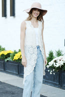 JP5214 Pixie Long Crochet Vest - MiMi Wholesale