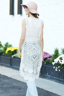 JP5214 Pixie Long Crochet Vest - MiMi Wholesale