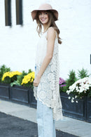 JP5214 Pixie Long Crochet Vest - MiMi Wholesale