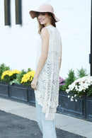 JP5214 Pixie Long Crochet Vest - MiMi Wholesale