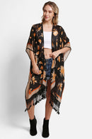 JP5231 Hadley Floral Kimono With Tassels - MiMi Wholesale