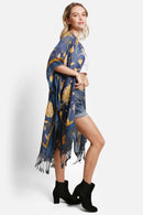 JP5231 Hadley Floral Kimono With Tassels - MiMi Wholesale
