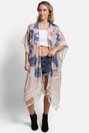 JP5232 Piper Floral Kimono With Tassels - MiMi Wholesale