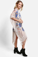 JP5232 Piper Floral Kimono With Tassels - MiMi Wholesale
